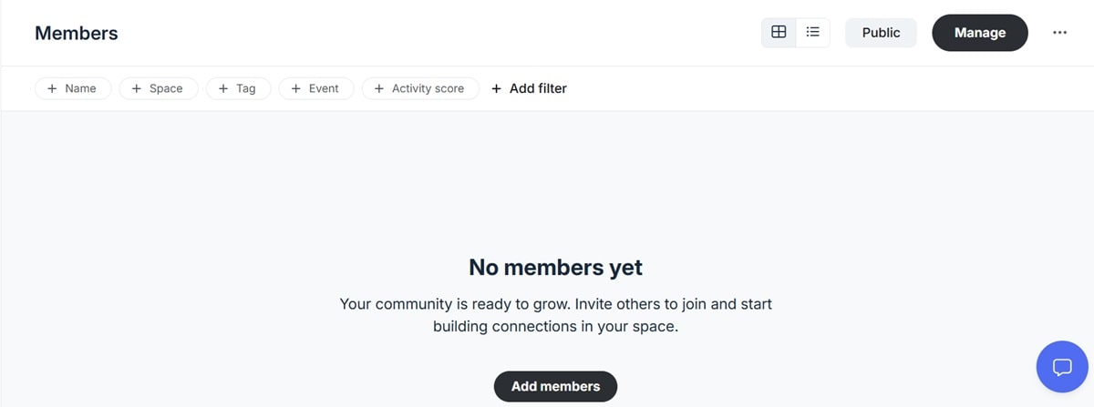 Circle's interface - an all-in-one community platform designed to help creators and brands build engaging online spaces